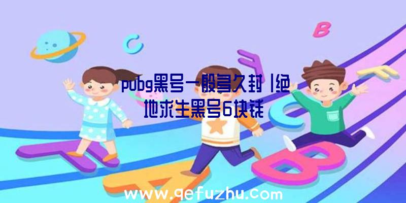 「pubg黑号一般多久封」|绝地求生黑号6块钱